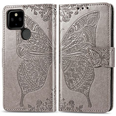 Funda de Cuero Cartera con Soporte Mariposa Carcasa para Google Pixel 4a 5G Gris