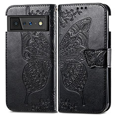 Funda de Cuero Cartera con Soporte Mariposa Carcasa para Google Pixel 6 5G Negro