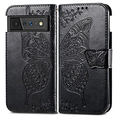 Funda de Cuero Cartera con Soporte Mariposa Carcasa para Google Pixel 6 Pro 5G Negro