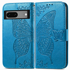 Funda de Cuero Cartera con Soporte Mariposa Carcasa para Google Pixel 7 5G Azul