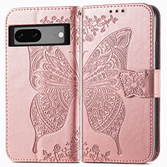 Funda de Cuero Cartera con Soporte Mariposa Carcasa para Google Pixel 7 5G Oro Rosa