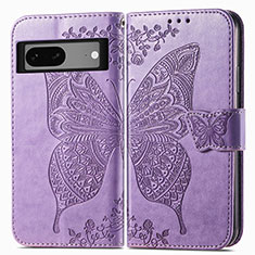 Funda de Cuero Cartera con Soporte Mariposa Carcasa para Google Pixel 7 5G Purpura Claro