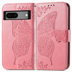 Funda de Cuero Cartera con Soporte Mariposa Carcasa para Google Pixel 7 5G Rosa Roja