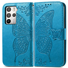 Funda de Cuero Cartera con Soporte Mariposa Carcasa para HTC U23 5G Azul