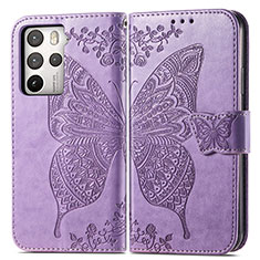 Funda de Cuero Cartera con Soporte Mariposa Carcasa para HTC U23 5G Purpura Claro