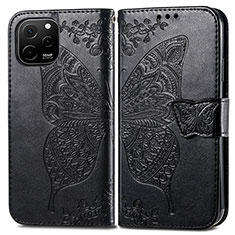 Funda de Cuero Cartera con Soporte Mariposa Carcasa para Huawei Enjoy 50z Negro