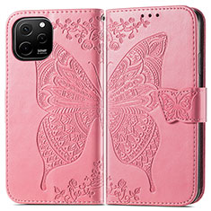 Funda de Cuero Cartera con Soporte Mariposa Carcasa para Huawei Enjoy 50z Rosa Roja