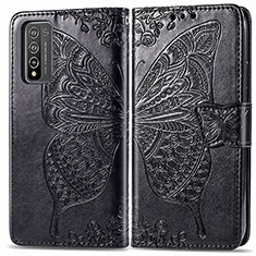 Funda de Cuero Cartera con Soporte Mariposa Carcasa para Huawei Honor 10X Lite Negro