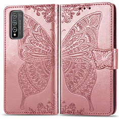 Funda de Cuero Cartera con Soporte Mariposa Carcasa para Huawei Honor 10X Lite Oro Rosa