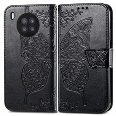 Funda de Cuero Cartera con Soporte Mariposa Carcasa para Huawei Honor 50 Lite Negro