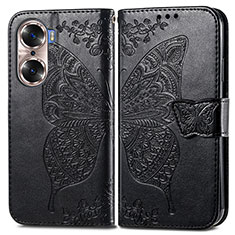 Funda de Cuero Cartera con Soporte Mariposa Carcasa para Huawei Honor 60 Pro 5G Negro