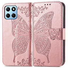 Funda de Cuero Cartera con Soporte Mariposa Carcasa para Huawei Honor 70 Lite 5G Oro Rosa