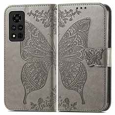 Funda de Cuero Cartera con Soporte Mariposa Carcasa para Huawei Honor V40 5G Gris