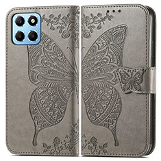 Funda de Cuero Cartera con Soporte Mariposa Carcasa para Huawei Honor X6 5G Gris