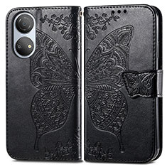 Funda de Cuero Cartera con Soporte Mariposa Carcasa para Huawei Honor X7 Negro