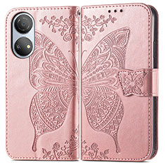 Funda de Cuero Cartera con Soporte Mariposa Carcasa para Huawei Honor X7 Oro Rosa