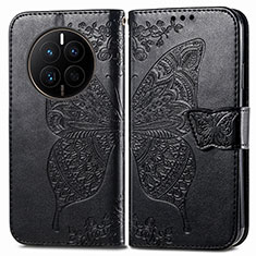 Funda de Cuero Cartera con Soporte Mariposa Carcasa para Huawei Mate 50 Negro