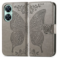 Funda de Cuero Cartera con Soporte Mariposa Carcasa para Huawei Nova 11i Gris