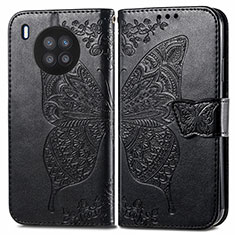 Funda de Cuero Cartera con Soporte Mariposa Carcasa para Huawei Nova 8i Negro