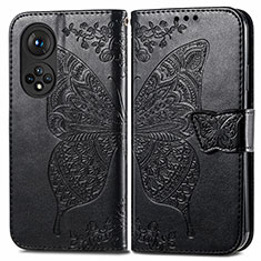 Funda de Cuero Cartera con Soporte Mariposa Carcasa para Huawei Nova 9 Pro Negro