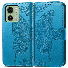 Funda de Cuero Cartera con Soporte Mariposa Carcasa para Motorola Moto Edge (2023) 5G Azul