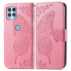 Funda de Cuero Cartera con Soporte Mariposa Carcasa para Motorola Moto Edge S 5G Rosa Roja