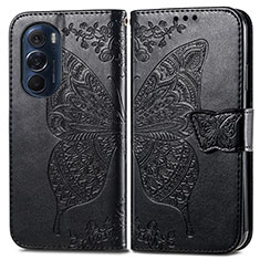 Funda de Cuero Cartera con Soporte Mariposa Carcasa para Motorola Moto Edge X30 5G Negro