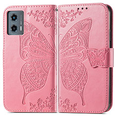 Funda de Cuero Cartera con Soporte Mariposa Carcasa para Motorola Moto G 5G (2023) Rosa Roja