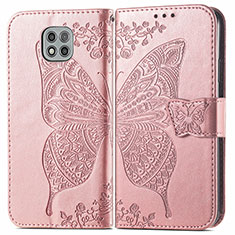 Funda de Cuero Cartera con Soporte Mariposa Carcasa para Motorola Moto G Power (2021) Rosa