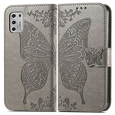 Funda de Cuero Cartera con Soporte Mariposa Carcasa para Motorola Moto G Stylus (2021) Gris