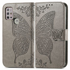 Funda de Cuero Cartera con Soporte Mariposa Carcasa para Motorola Moto G10 Gris