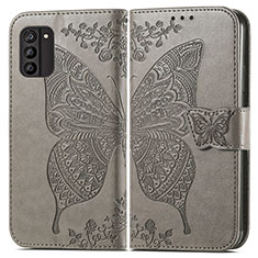 Funda de Cuero Cartera con Soporte Mariposa Carcasa para Nokia G100 Gris