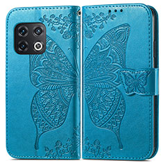 Funda de Cuero Cartera con Soporte Mariposa Carcasa para OnePlus 10 Pro 5G Azul