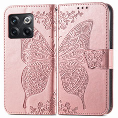 Funda de Cuero Cartera con Soporte Mariposa Carcasa para OnePlus 10T 5G Oro Rosa