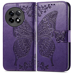 Funda de Cuero Cartera con Soporte Mariposa Carcasa para OnePlus 11R 5G Morado