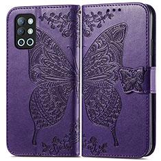 Funda de Cuero Cartera con Soporte Mariposa Carcasa para OnePlus 9R 5G Morado