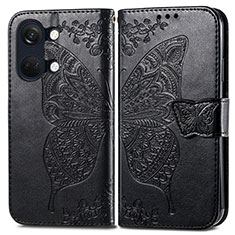 Funda de Cuero Cartera con Soporte Mariposa Carcasa para OnePlus Ace 2V 5G Negro