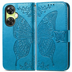 Funda de Cuero Cartera con Soporte Mariposa Carcasa para OnePlus Nord CE 3 Lite 5G Azul