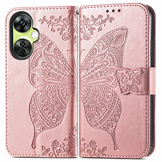 Funda de Cuero Cartera con Soporte Mariposa Carcasa para OnePlus Nord CE 3 Lite 5G Oro Rosa