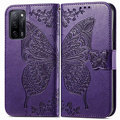 Funda de Cuero Cartera con Soporte Mariposa Carcasa para Oppo A56 5G Morado