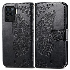 Funda de Cuero Cartera con Soporte Mariposa Carcasa para Oppo A94 4G Negro