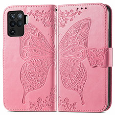 Funda de Cuero Cartera con Soporte Mariposa Carcasa para Oppo A94 4G Rosa Roja