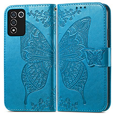 Funda de Cuero Cartera con Soporte Mariposa Carcasa para Oppo K9S 5G Azul