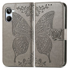 Funda de Cuero Cartera con Soporte Mariposa Carcasa para Realme 10 4G Gris