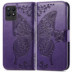 Funda de Cuero Cartera con Soporte Mariposa Carcasa para Realme 8i Morado