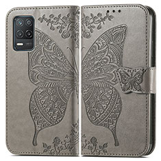 Funda de Cuero Cartera con Soporte Mariposa Carcasa para Realme 9 5G India Gris