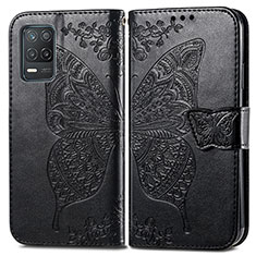 Funda de Cuero Cartera con Soporte Mariposa Carcasa para Realme 9 5G India Negro