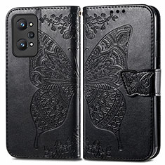 Funda de Cuero Cartera con Soporte Mariposa Carcasa para Realme GT Neo 3T 5G Negro