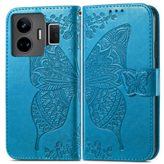 Funda de Cuero Cartera con Soporte Mariposa Carcasa para Realme GT Neo5 240W 5G Azul