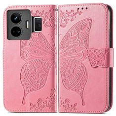 Funda de Cuero Cartera con Soporte Mariposa Carcasa para Realme GT Neo5 240W 5G Rosa Roja